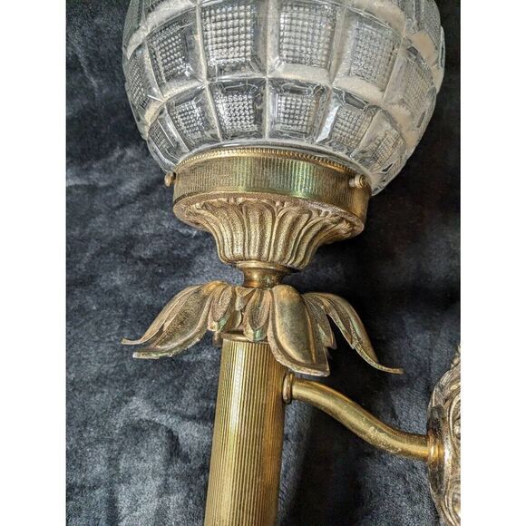 Vintage brass torch light sconces. 18x8 - Picture 9 of 16
